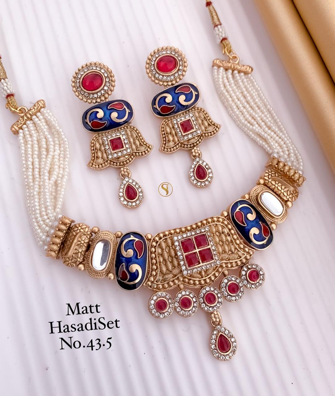 Fancy Matte Gold Plated Hasadi Set 4 Wholesale Online
